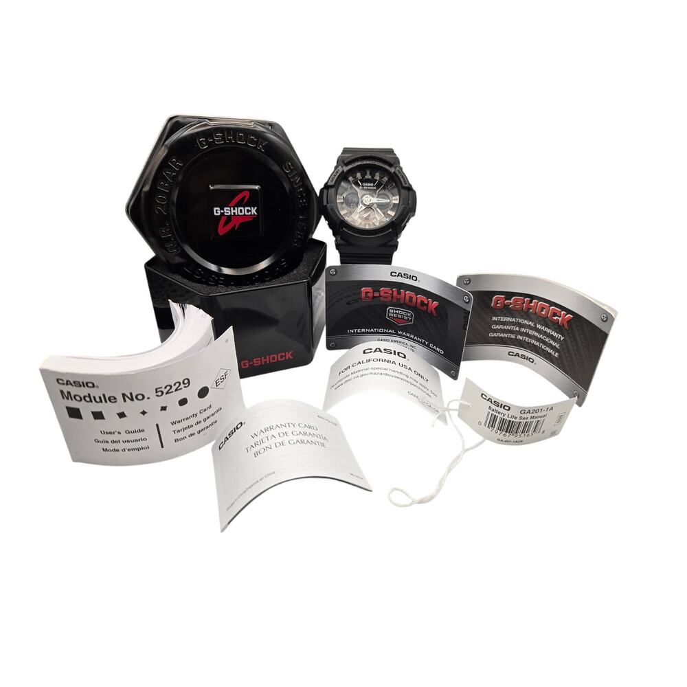 Casio G-Shock GA-201 Analog-Digital Watch Resin Band Full Set Box Papers Sport